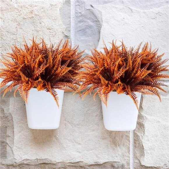 12 Bundles Artificial Fall Plants,Fake Boston Fern Greenery Outdoor UV Resistant - Picture 7 of 8